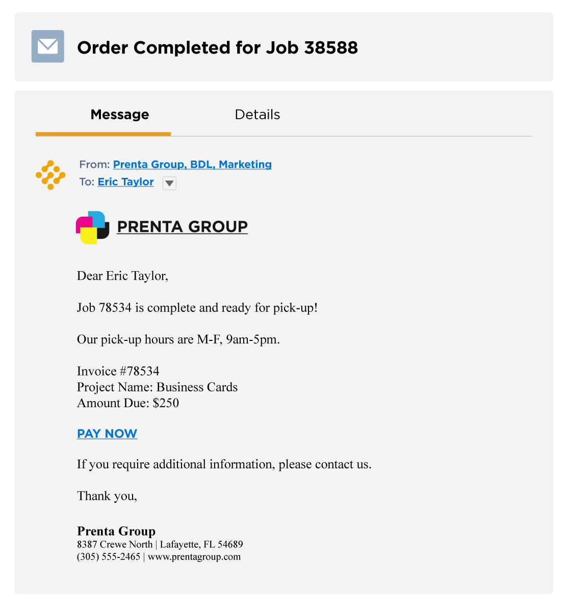 ORDER COMPLETED 1