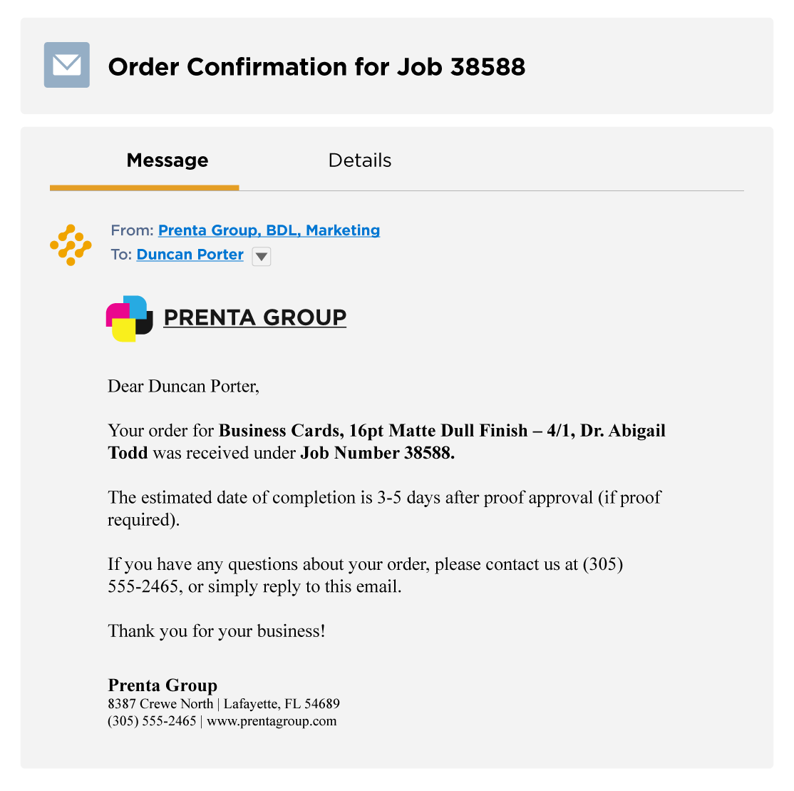 ORDER CONFIRMATION 1