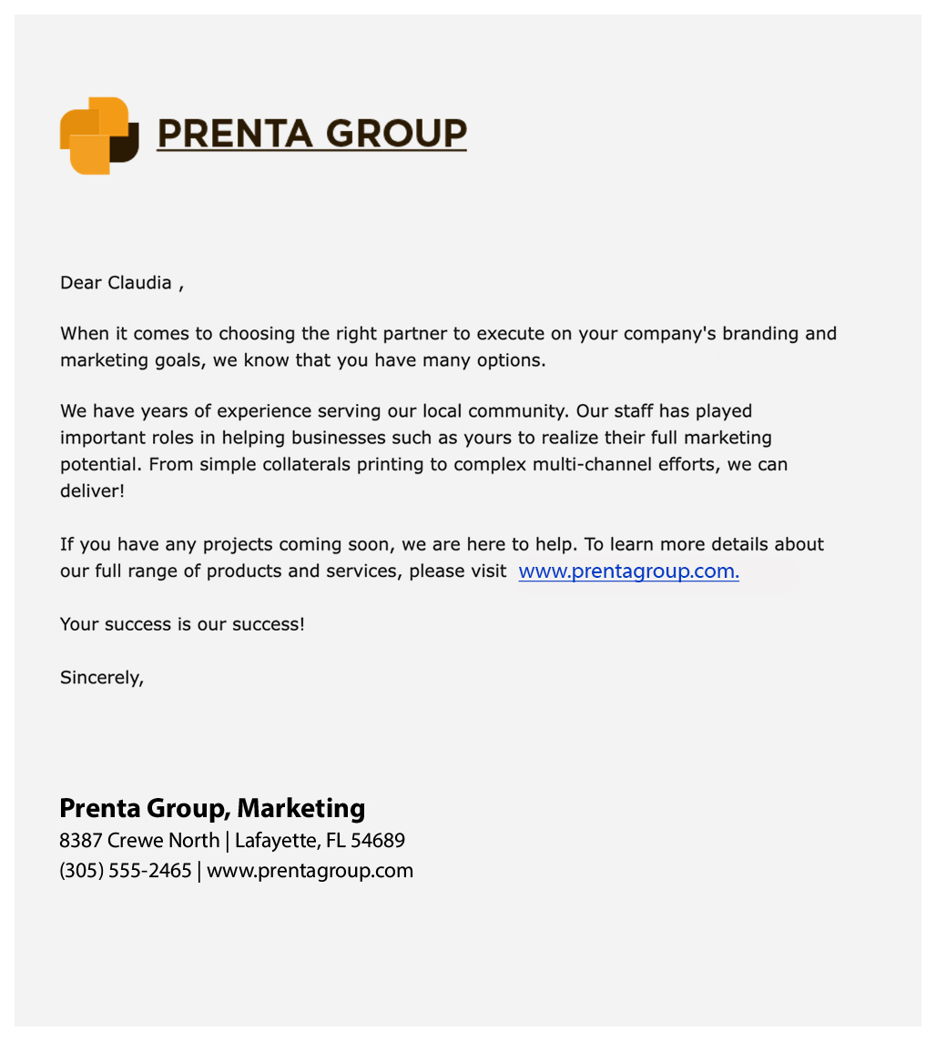 Prospect Welcome email 2